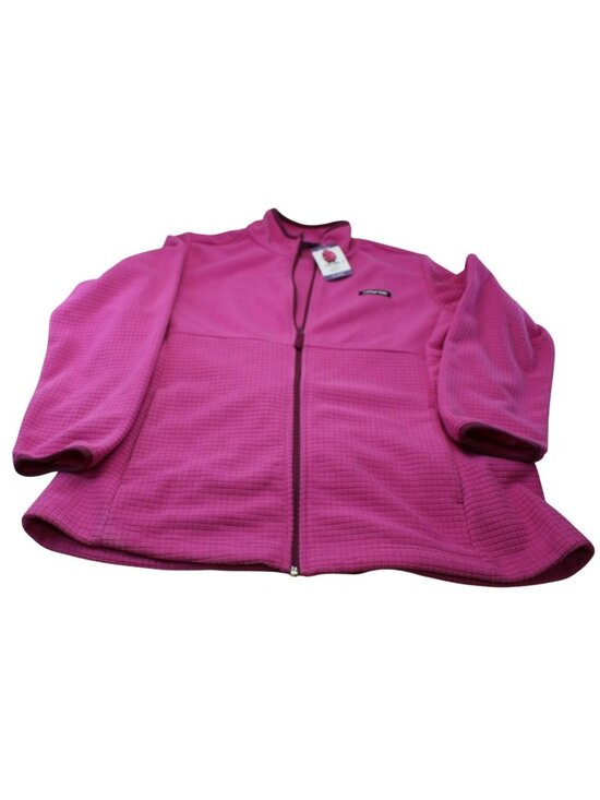 Lands' End Jackets & Blazers - Lands End Womens Fleece Jacket Bright Pink XX-Large Grid Pattern Full Zip New